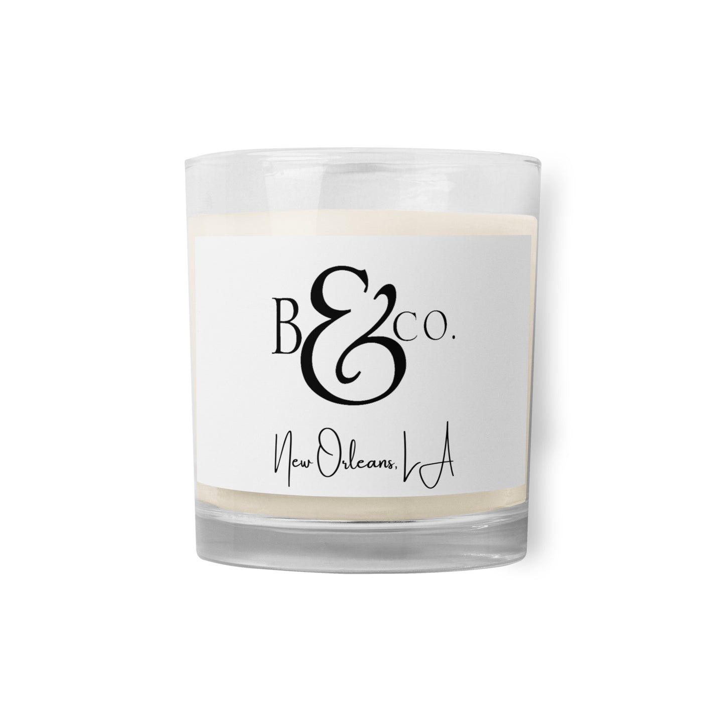 Glass jar soy wax candle