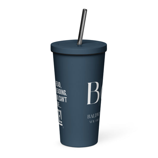 Insulated tumbler with a straw